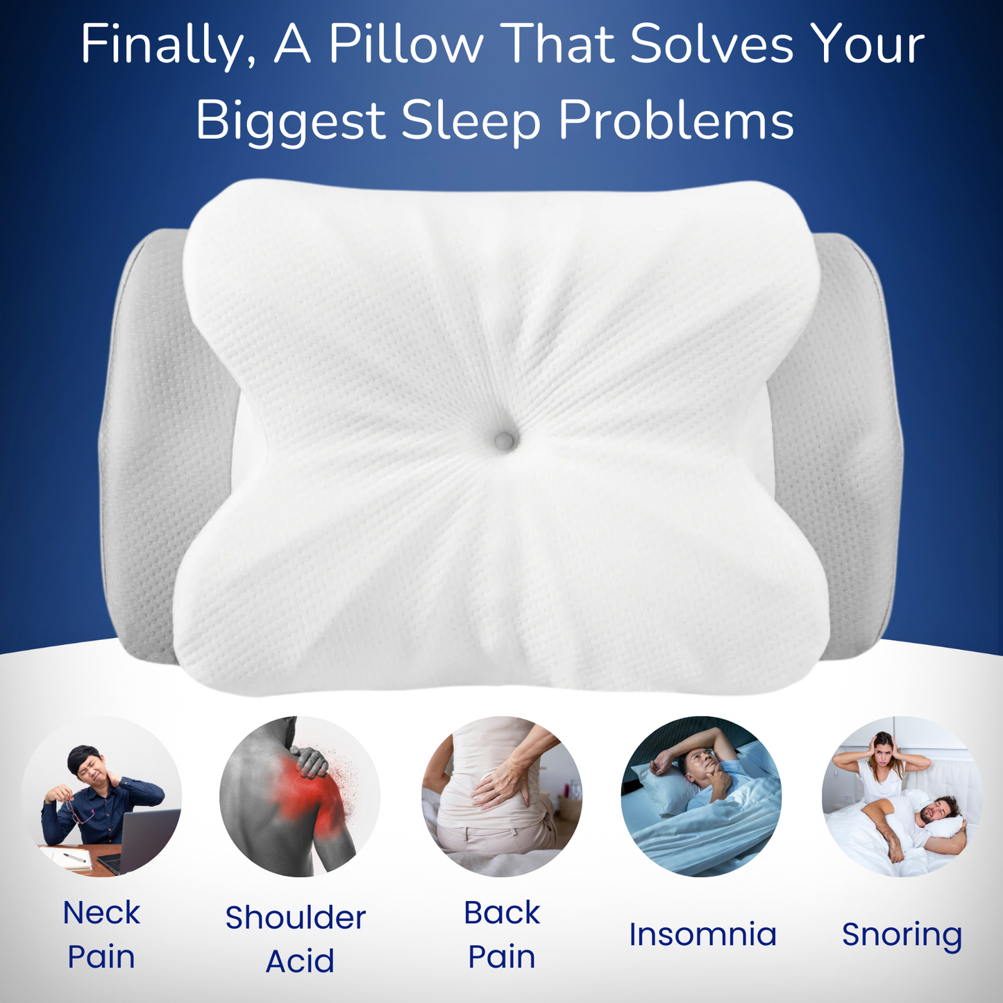 ComfyCloud™ Ergonomic Pillow | Prevent Neck & Shoulder Pain | Rest & Sleep Peacefully